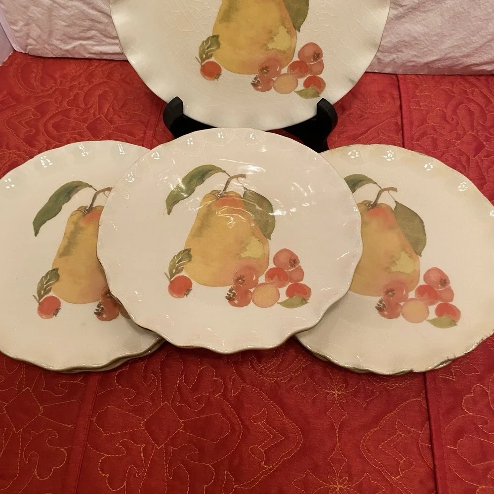 Set Of 6‎ Crate & Barrel HARVEST FRUIT 7.5